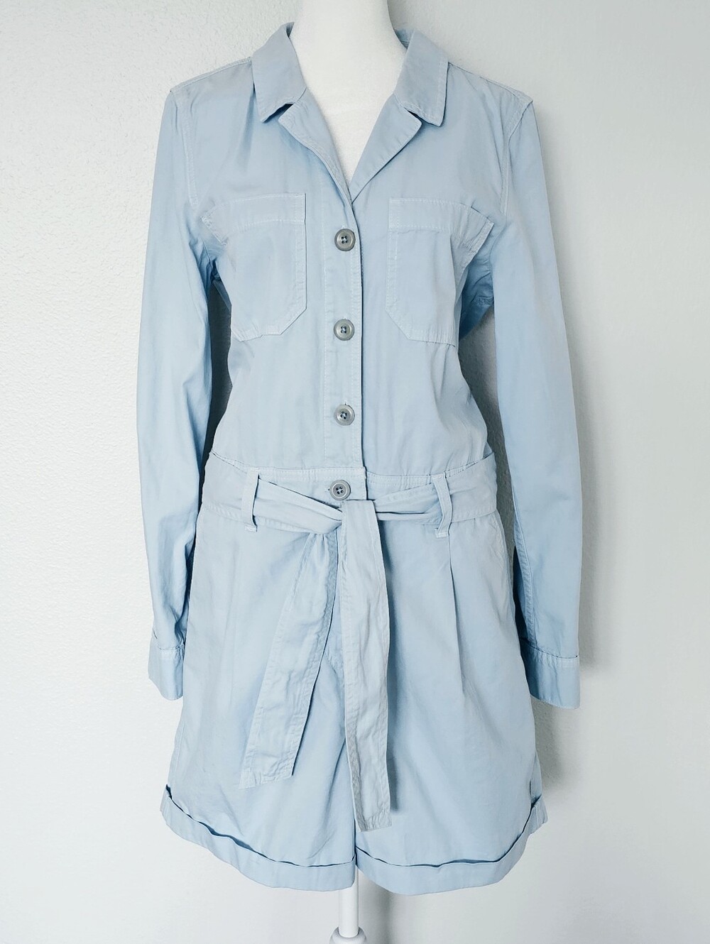 J. Crew Women's Foundry Short Romper in Sky Blue